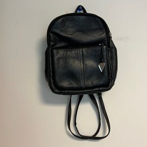Aurielle Leather Sling Backpack in Black